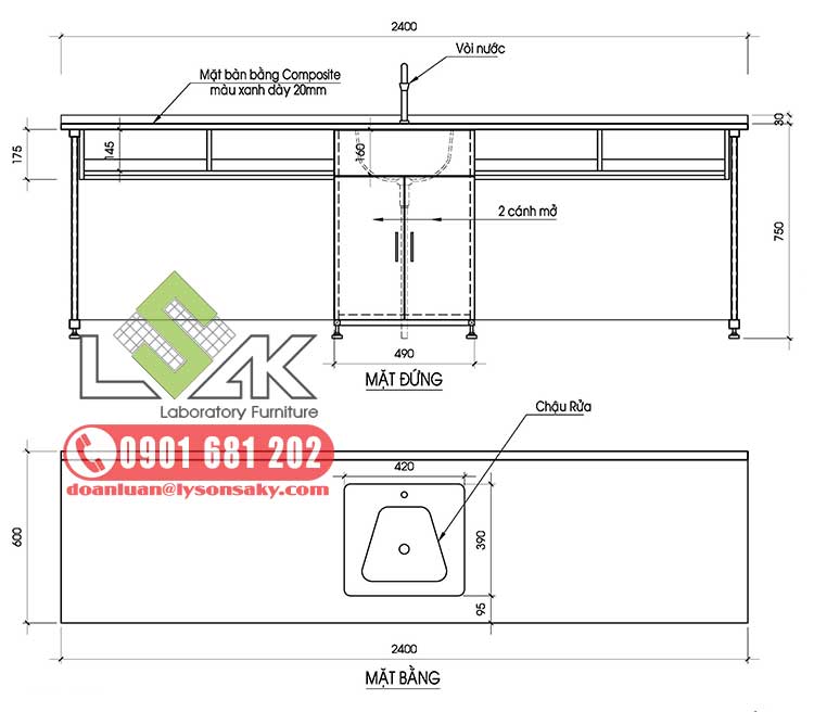 bàn thí nghiệm học sinh – hóa sinh