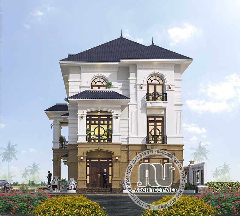 Dịch vụ thiết kế biệt thự 3 tầng mái Nhật