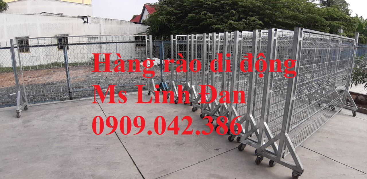 Hàng rào lưới di động có bánh xe