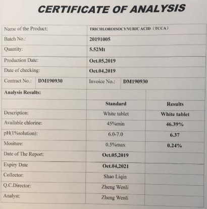 Hóa chất TTCA viên nén 200gram