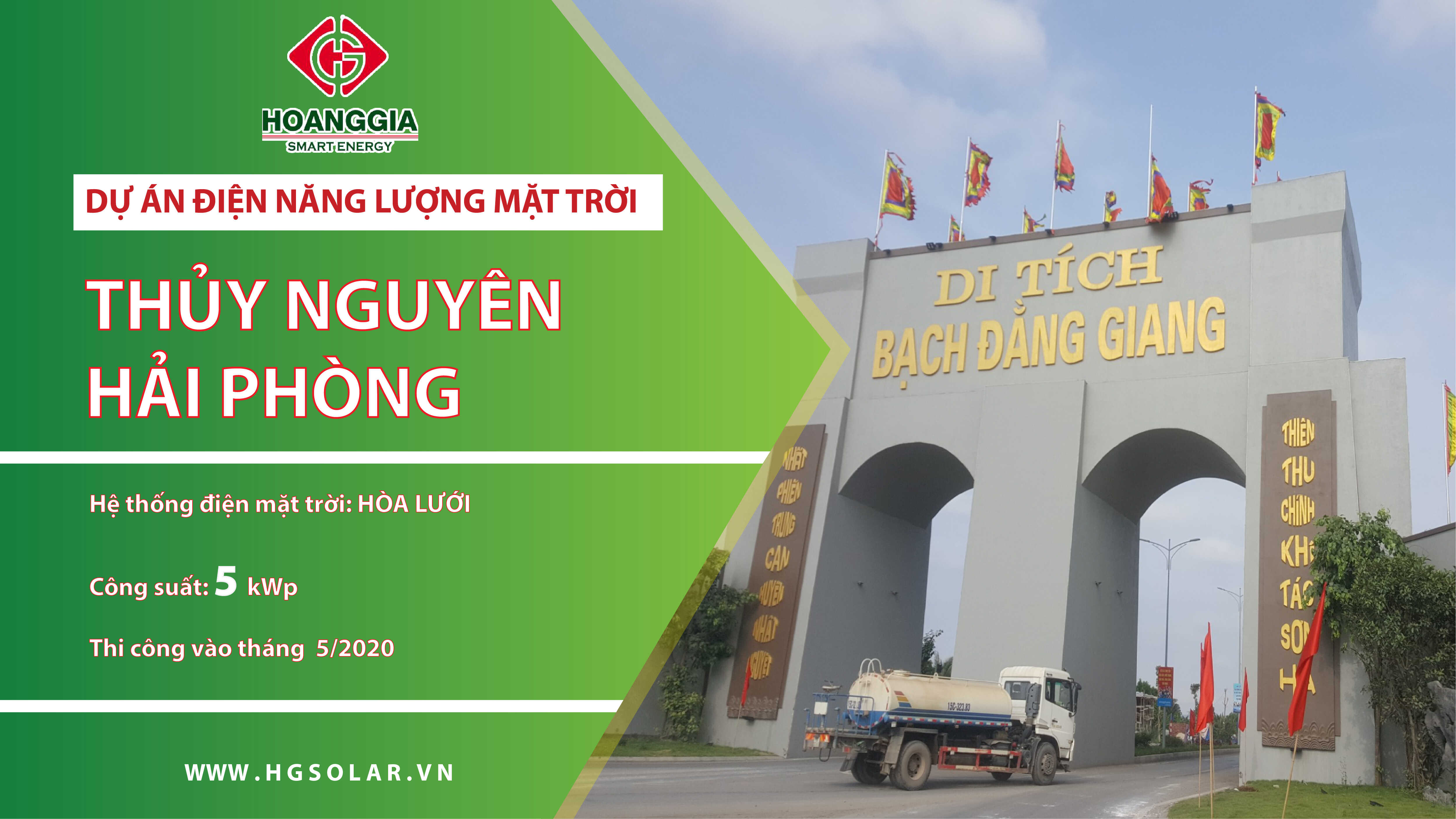 Dự án: Điện mặt trời hòa lưới 5kw 1 pha cho hộ gia đình tại xã Gia Minh, Thủy Nguyên