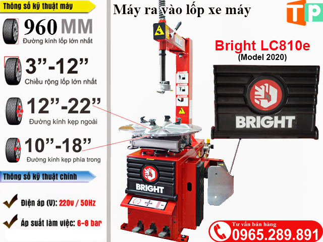 Máy tháo lốp xe máy Bright LC810e