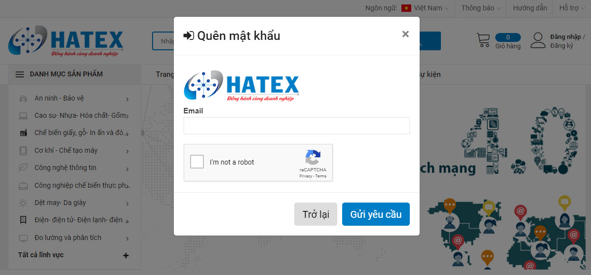 Hướng dẫn lấy lại mật khẩu cho thành viên NGƯỜI MUA