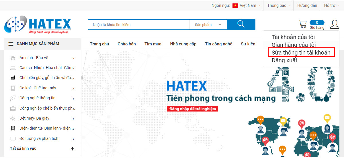 Hướng dẫn thay đổi thông tin tài khoản thành viên NGƯỜI MUA