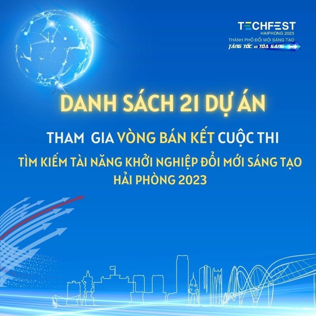 Công bố 21 dự án lọt vào bán kết cuộc thi Tìm kiếm tài năng khởi nghiệp đổi mới sáng tạo Hải Phòng 2023