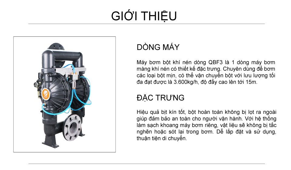 Máy bơm bột GODO bơm bột mịn chất lượng cao