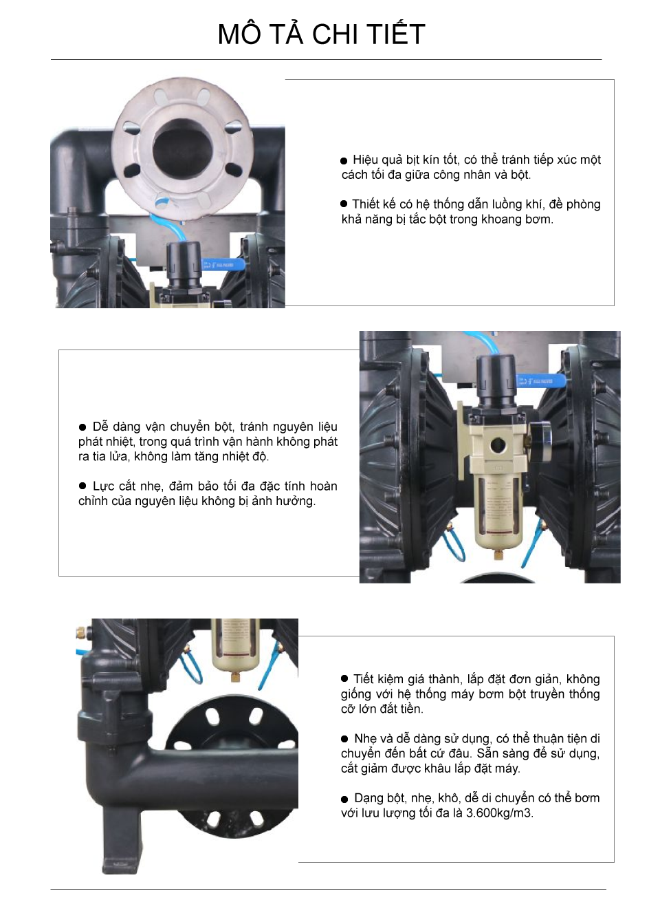 Máy bơm bột GODO bơm bột mịn chất lượng cao