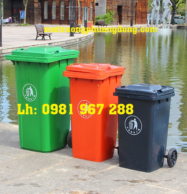 Thùng rác phân loại rác thải ngoài trời 120 L