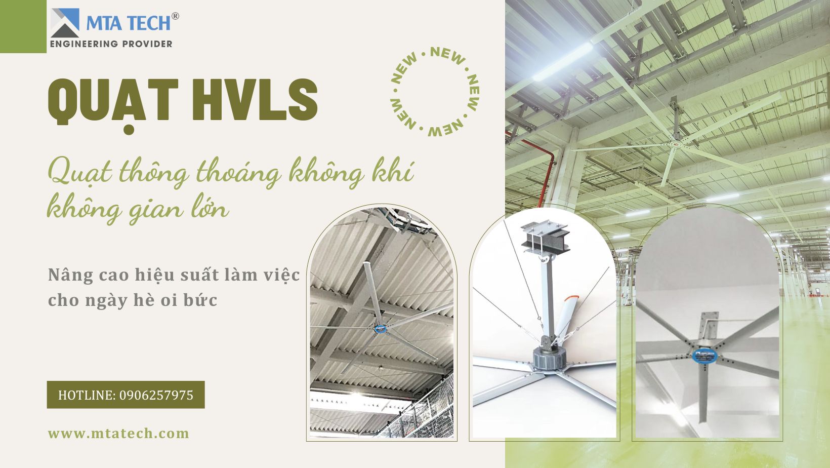 Quạt trần công nghiệp HVLS 3.0m (10ft) - MTA Tech