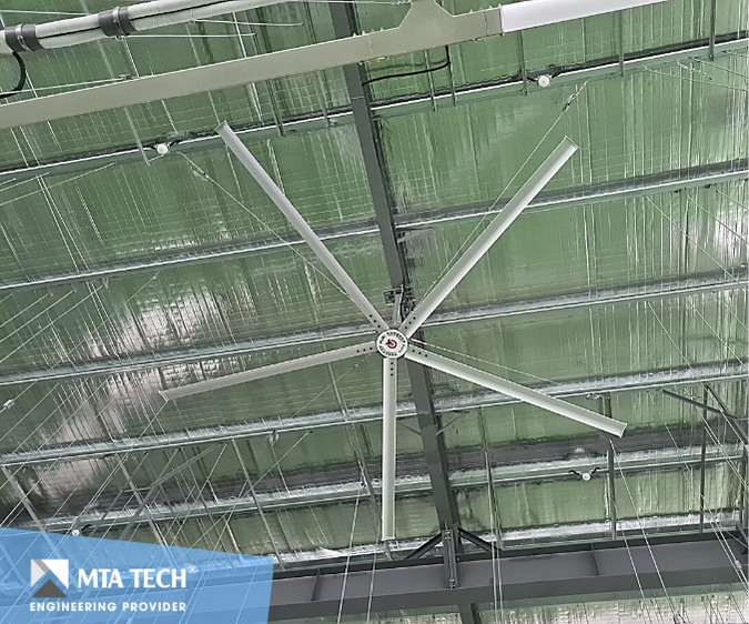 Quạt công nghiệp cánh lớn HVLS 6.2m (20ft) - MTA Tech
