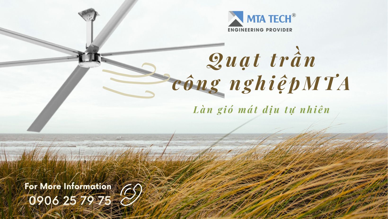Quạt trần công nghiệp HVLS 3.0m (10ft) - MTA Tech