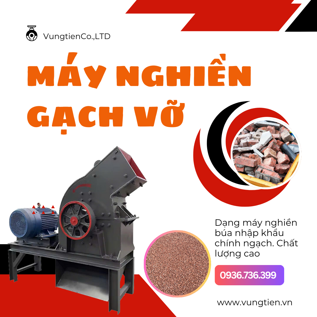 máy nghiền gạch ngói vỡ xà bần