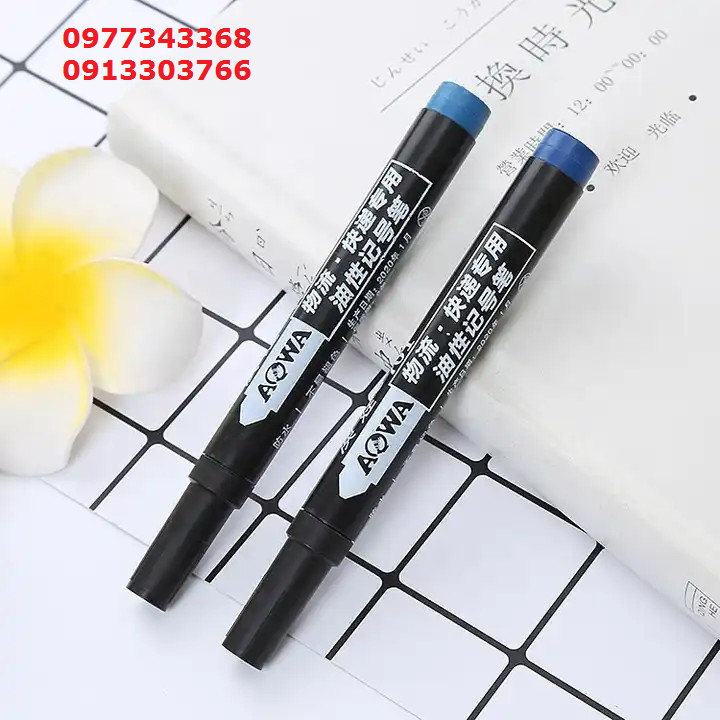 Bút dạ lông dầu nhiều mầu, loại 1 đầu, 2 đầu không xóa được AOWA 100, AOWA 700, AOWA 701