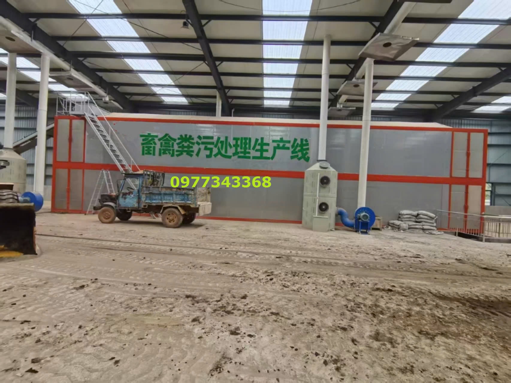 Hệ thống ủ phân gà chế biến phân hữu cơ