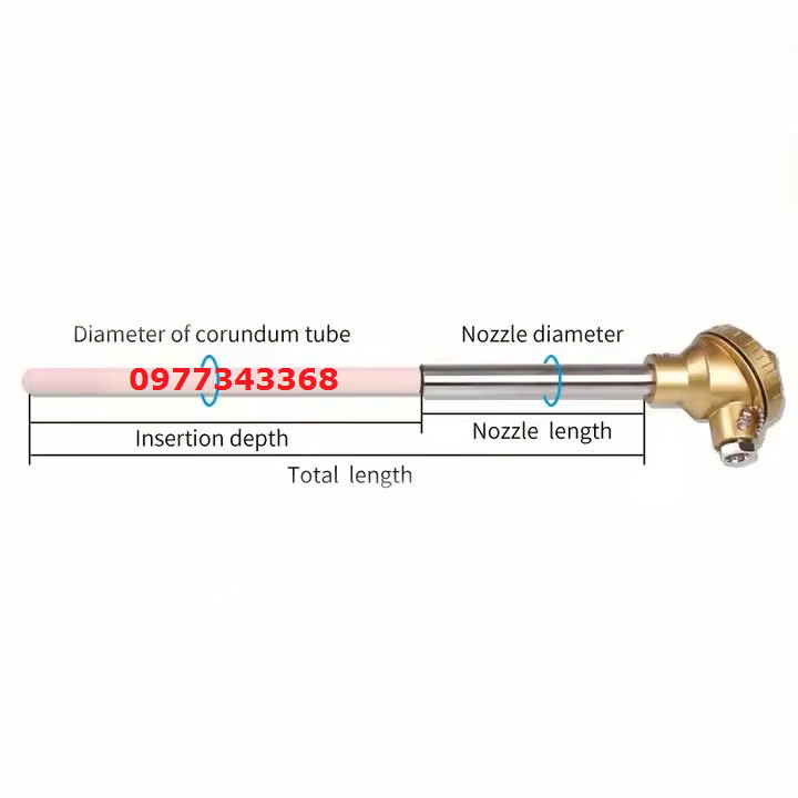 Can nhiệt loại K: 0-1300 độ C; phí 16; L=1000mm; Dày 4mm