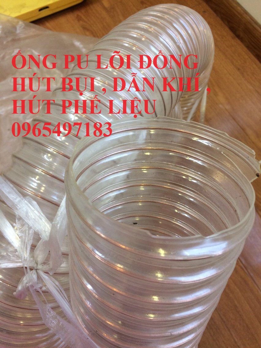 Ống hút bụi pu lõi thép mạ đồng phi 40 - phi 450 hàng có sẵn giao hàng trên toàn quốc
