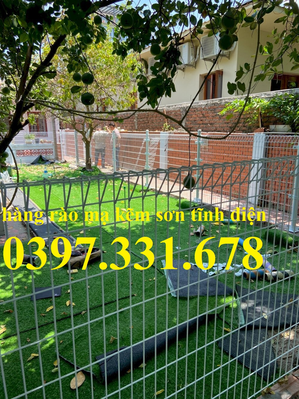 Hàng rào lưới thép, hàng rào lưới thép sơn tĩnh điện phi 5 ô 50x100 sản xuất theo yêu cầu