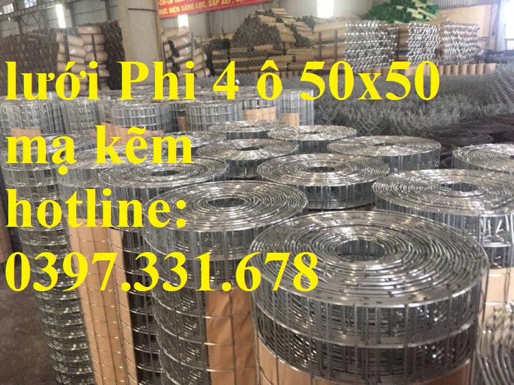 Lưới thép hàn 4 ly ô 50x50 mạ kẽm hàng sẵn kho