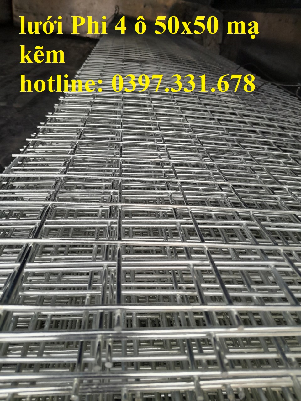 Lưới thép hàn 4 ly ô 50x50 mạ kẽm hàng sẵn kho