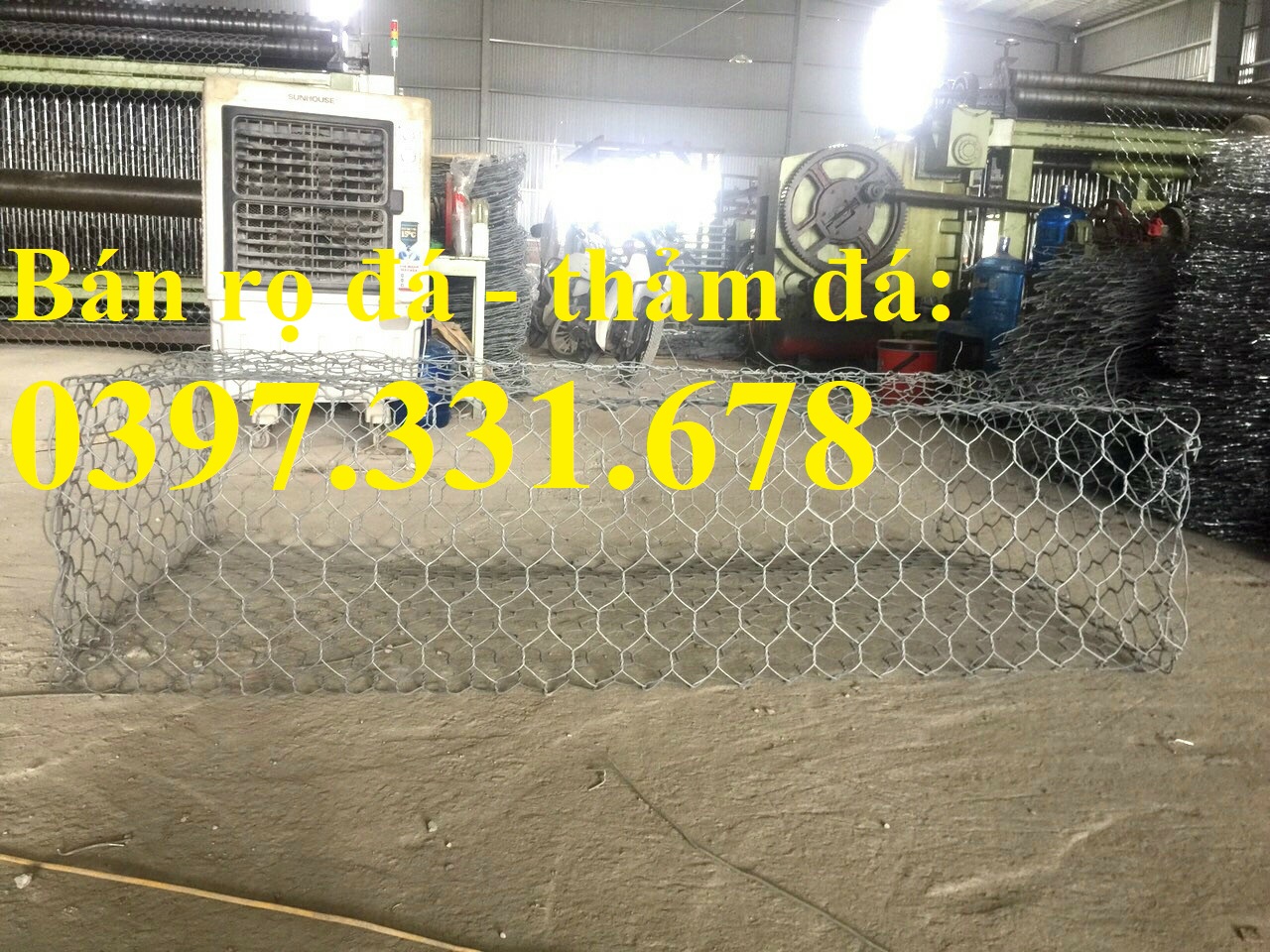 Rọ đá mạ kẽm 2x1x1mm, rọ đá bọc nhựa PVC