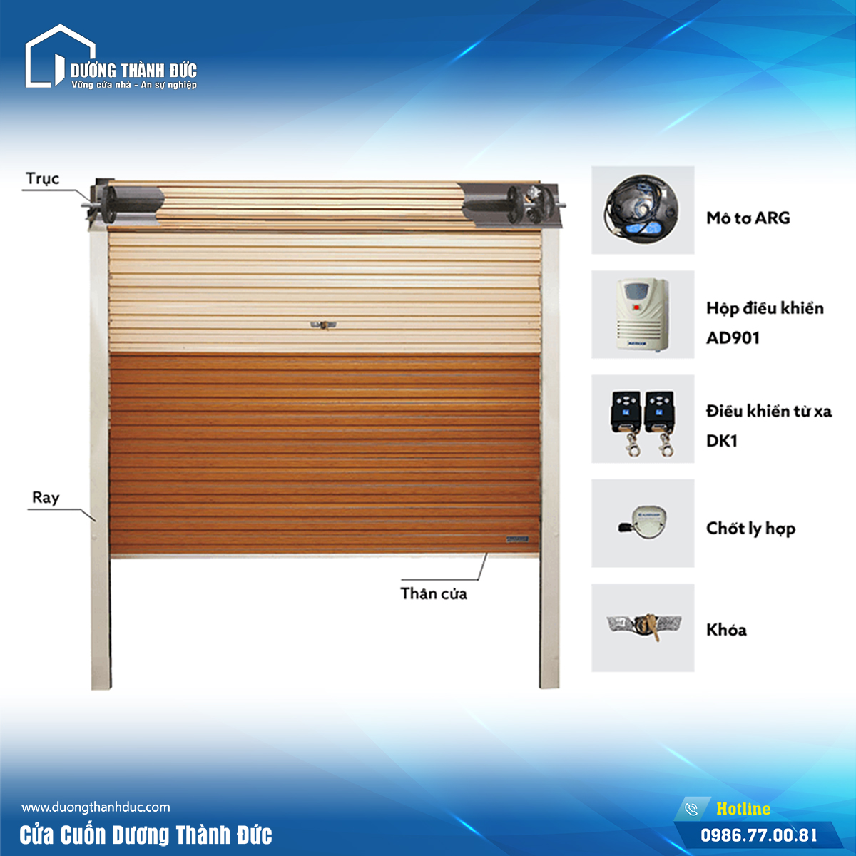 Cửa cuốn tấm liền Biên Hòa series 1 CB | Dương Thành Đức