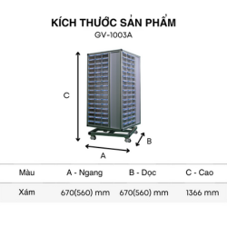 Tủ đựng linh kiện điện tử 192 ngăn Hàn Quốc GV-1003A
