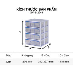 Tủ đựng phụ kiện may mặc Hàn Quốc GV 512D-4