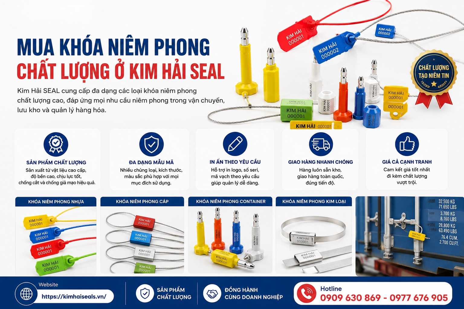 Khóa niêm phong chính hãng – Giải pháp bảo mật hàng hóa an toàn